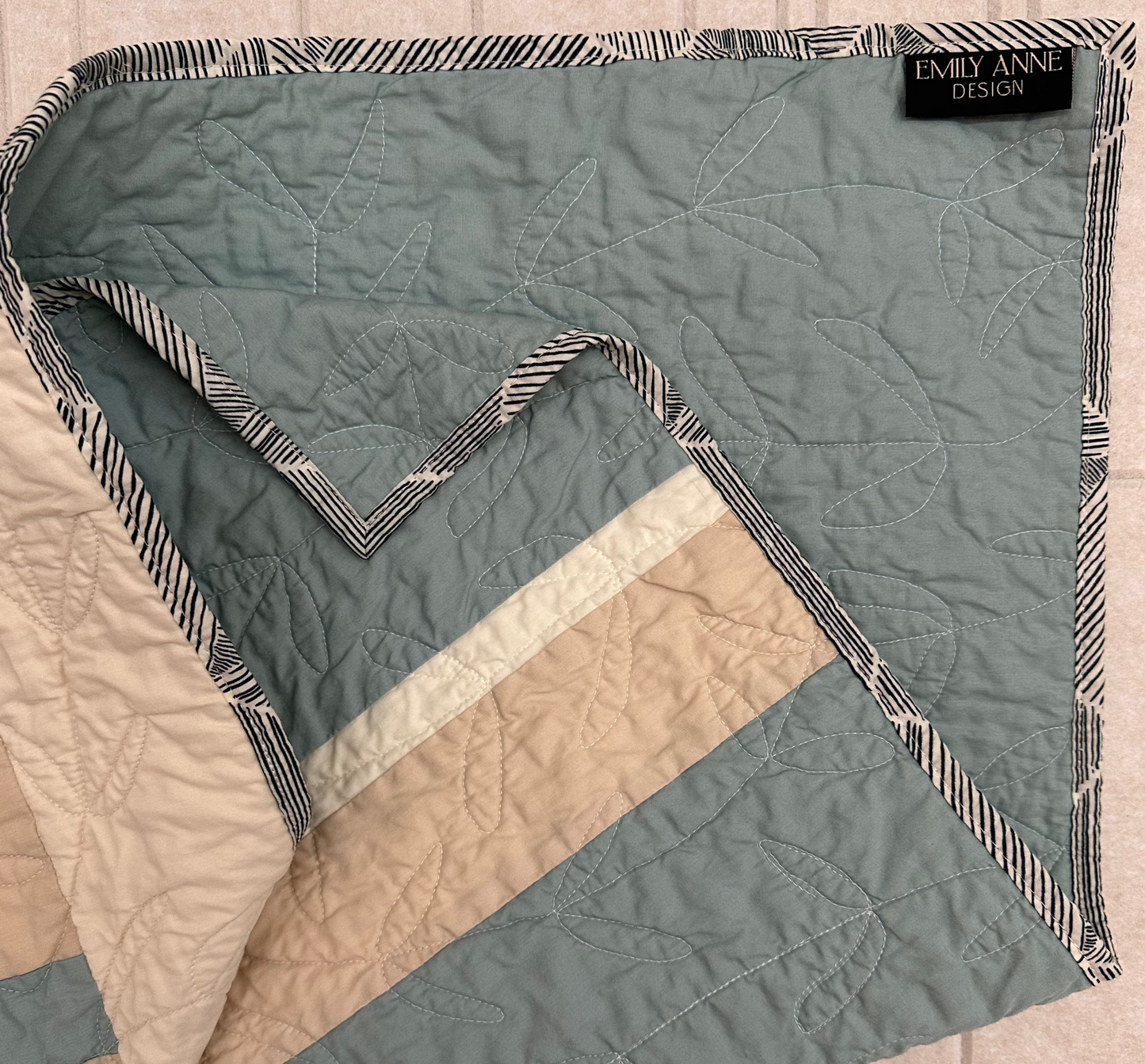 Blue Striped Premium Cotton Baby Quilt