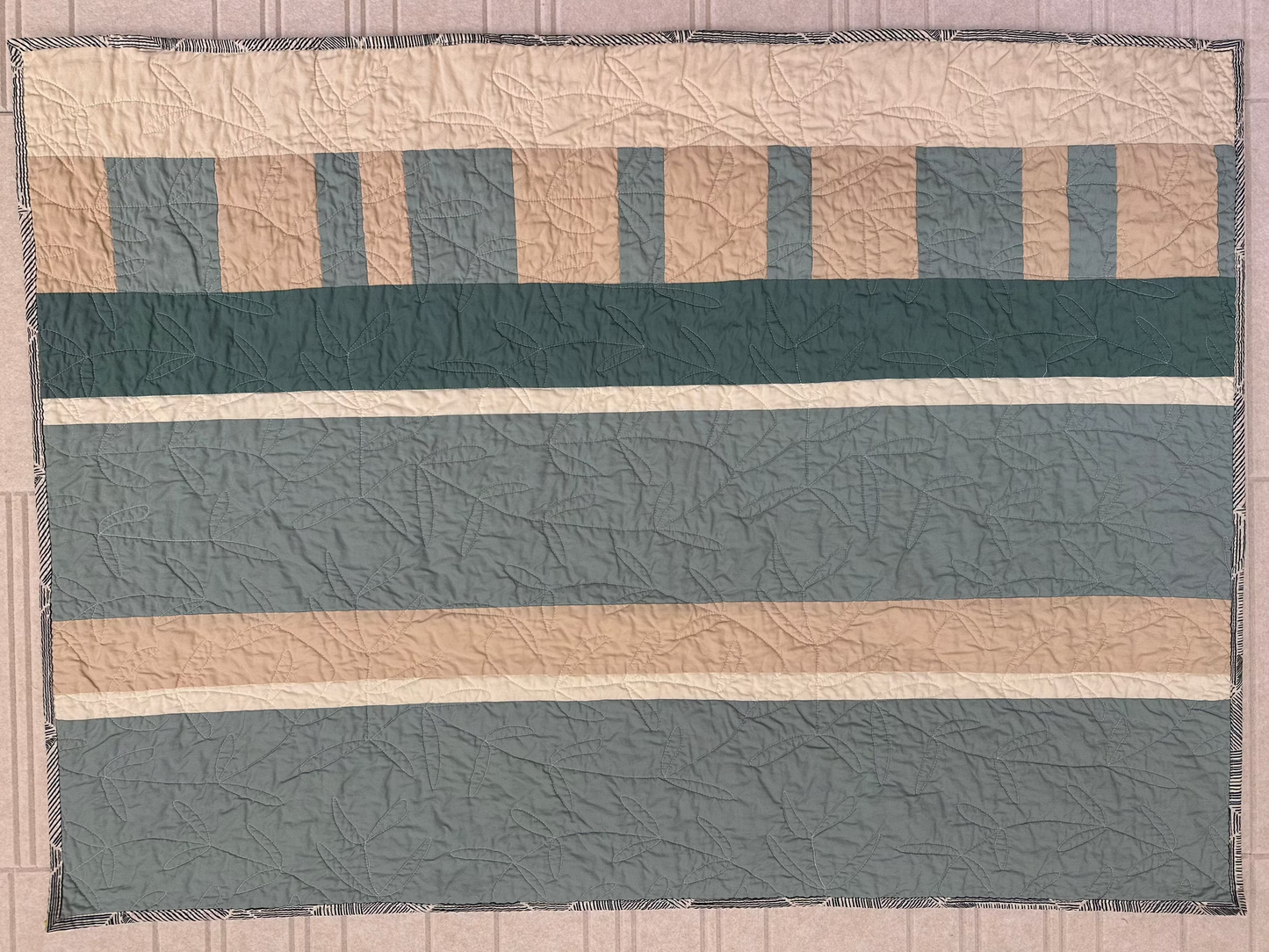 Blue Striped Premium Cotton Baby Quilt