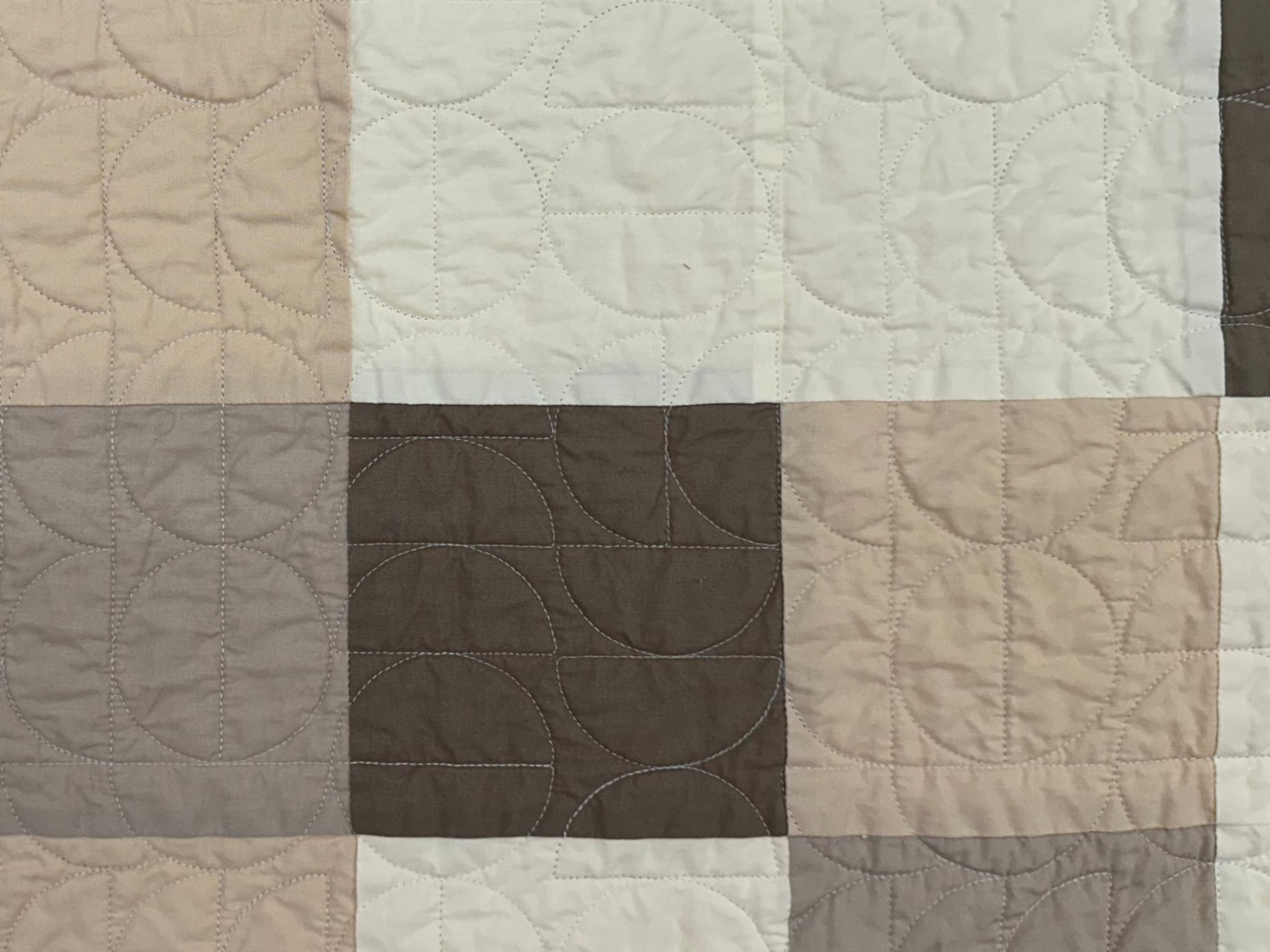 Neutral Squares Large Lap Quilt