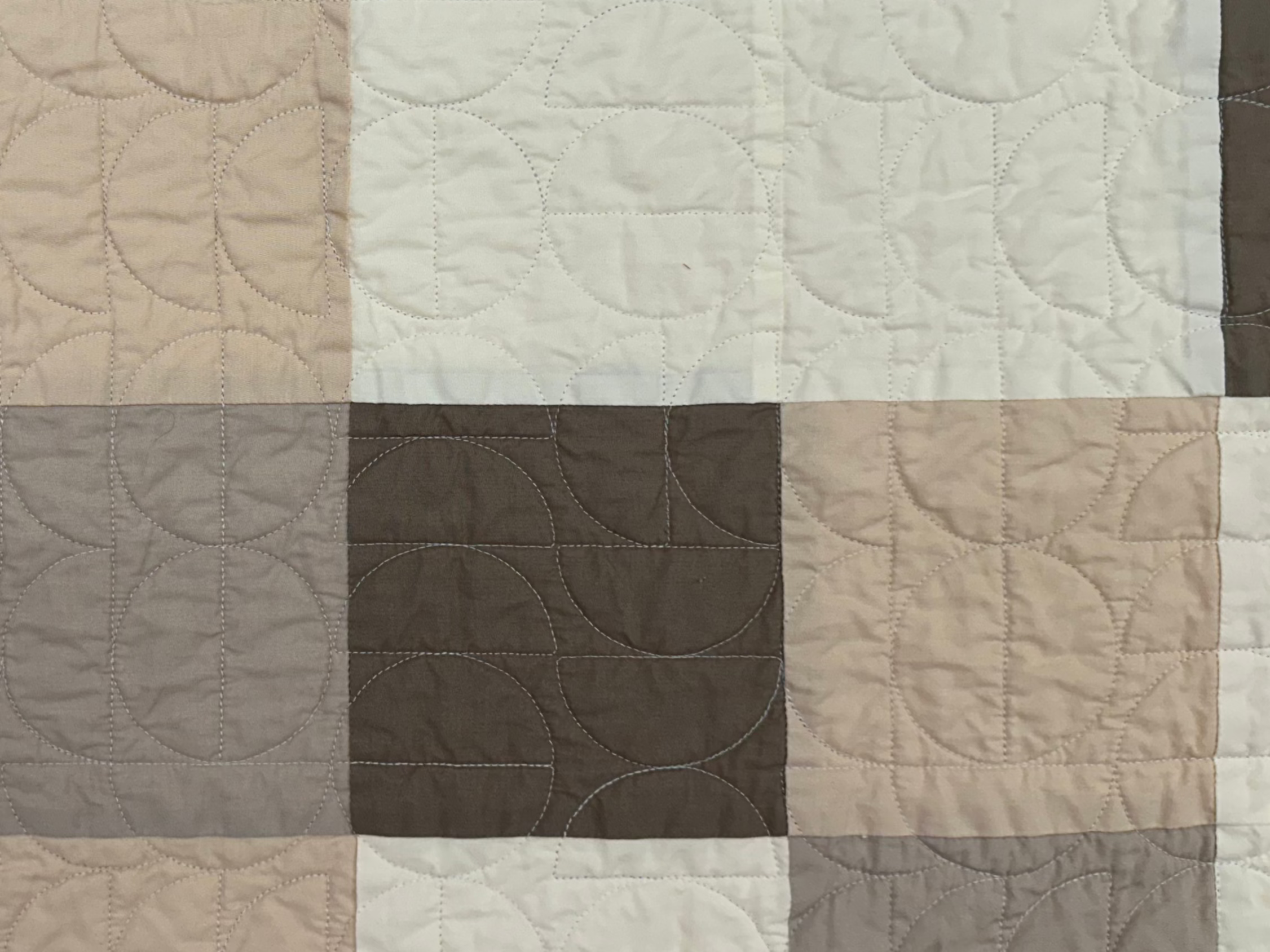 Neutral Squares Large Lap Quilt