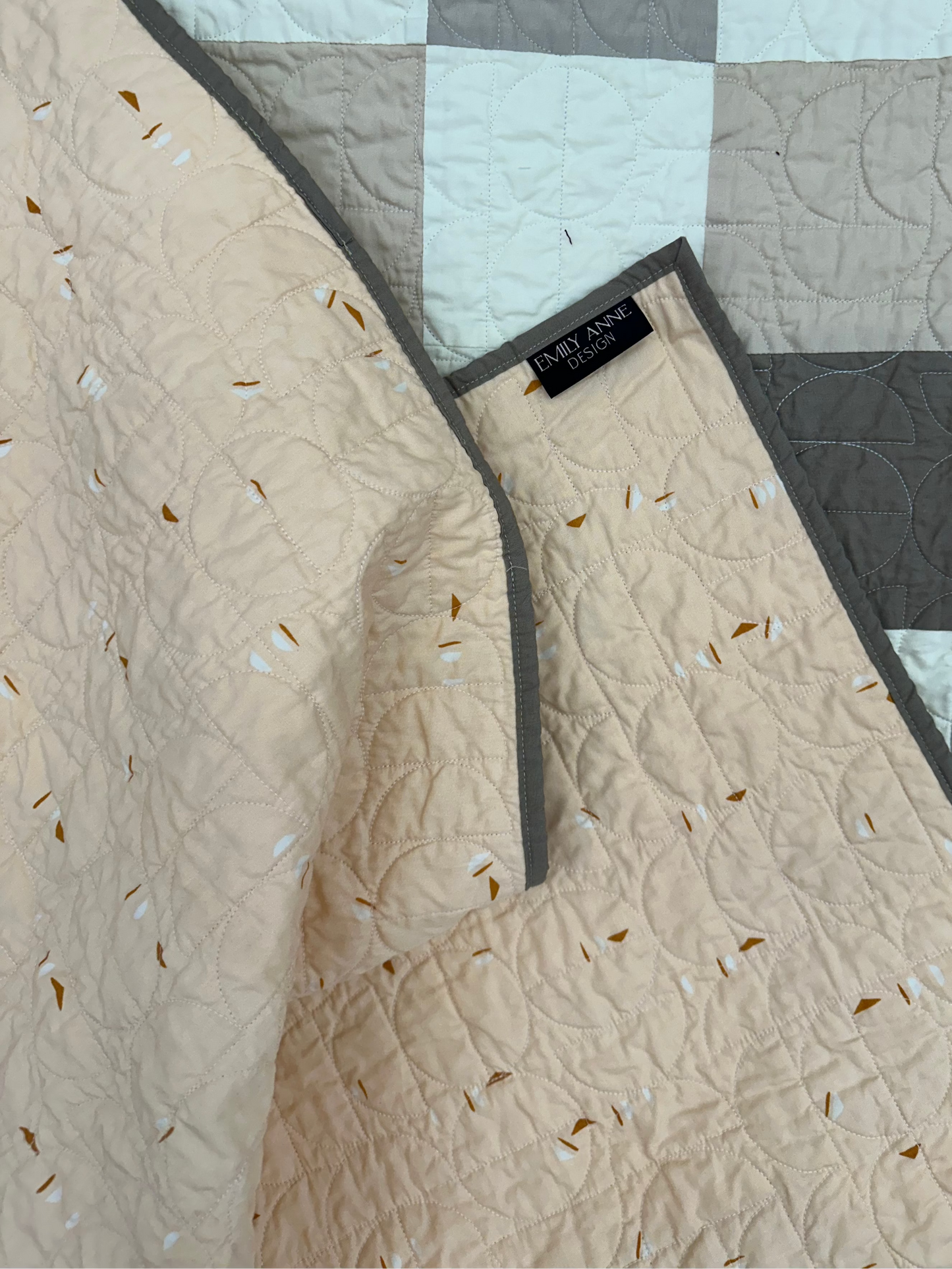 Neutral Squares Large Lap Quilt