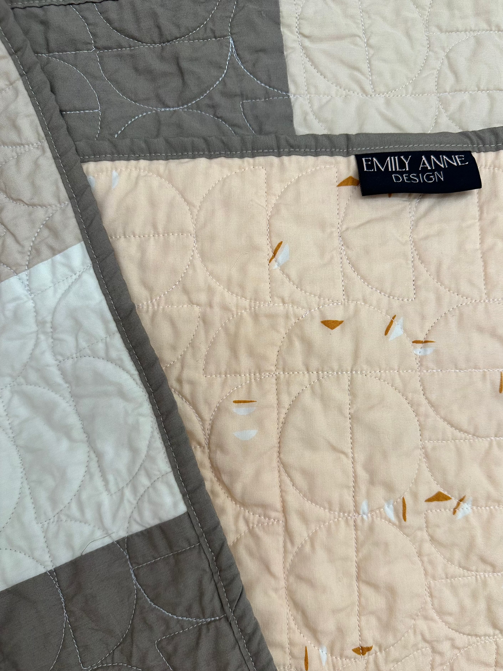 Neutral Squares Large Lap Quilt