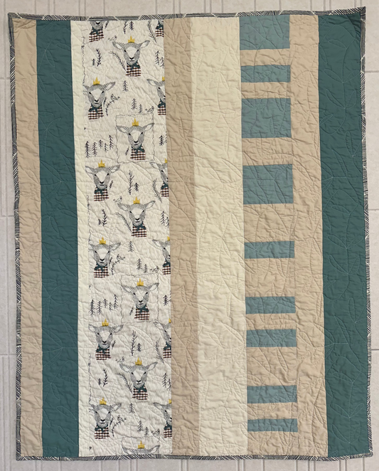 Striped Goat King Baby Blanket