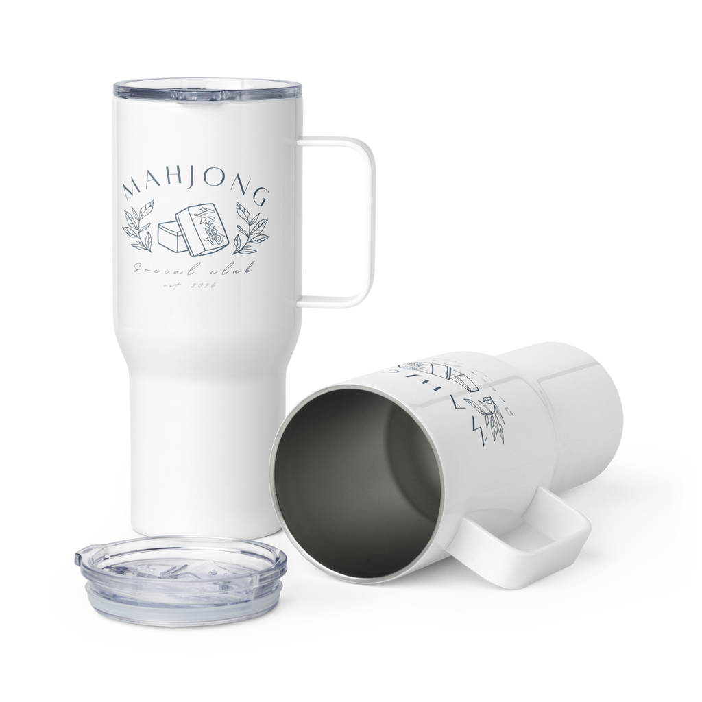 Mahjong Social Club Insulated tumbler with a straw | 25oz or 40oz options | Crak Tile