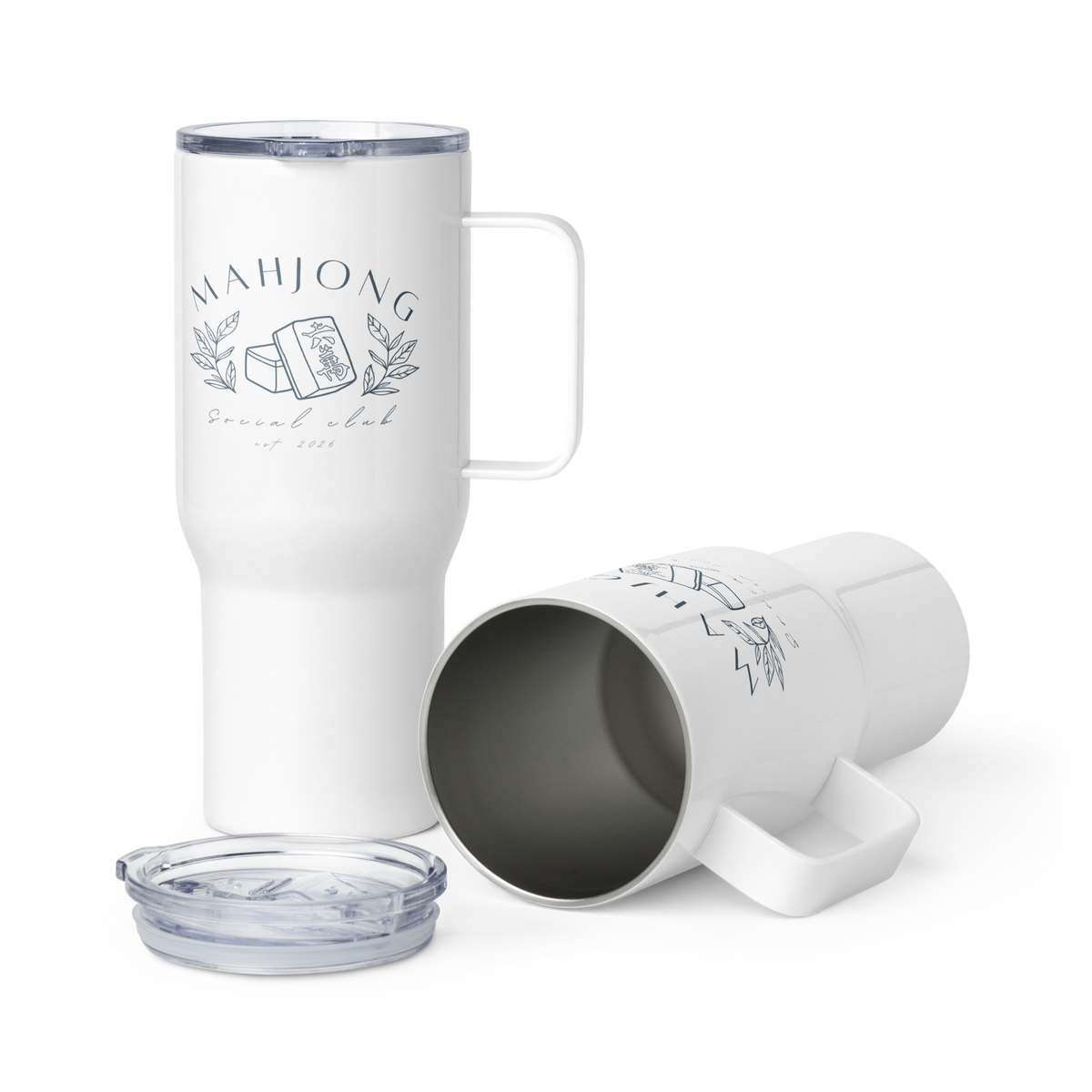 Mahjong Social Club Insulated tumbler with a straw | 25oz or 40oz options | Crak Tile