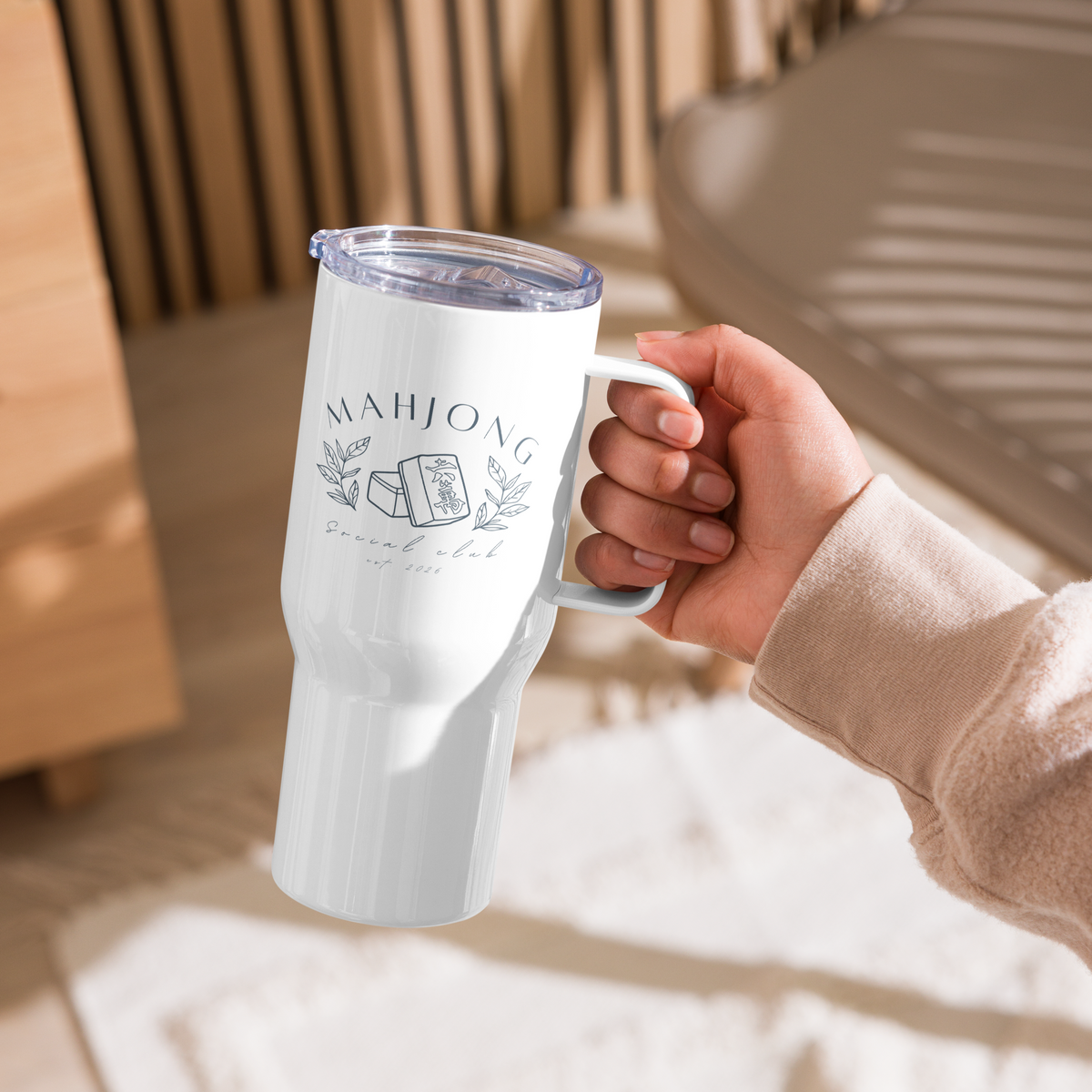 Mahjong Social Club Insulated tumbler with a straw | 25oz or 40oz options | Crak Tile